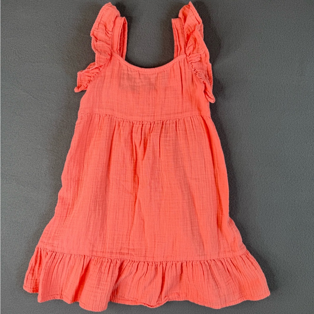 Cat & Jack Cotton Toddler Girls Summer Flutter Sleeve Dress/Sundress Size 4/5